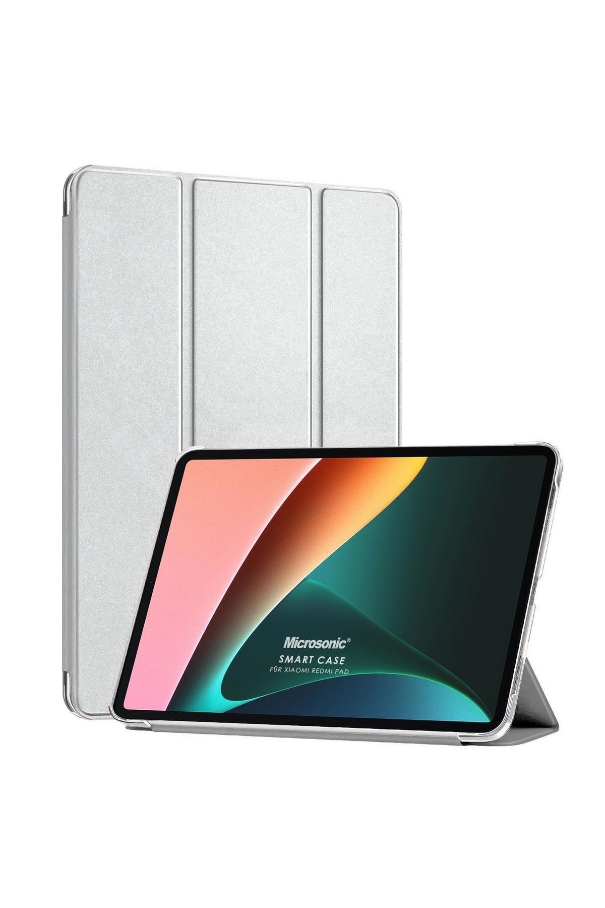 Microsonic Xiaomi Redmi Pad Kılıf Slim Translucent Back Smart Cover Gümüş
