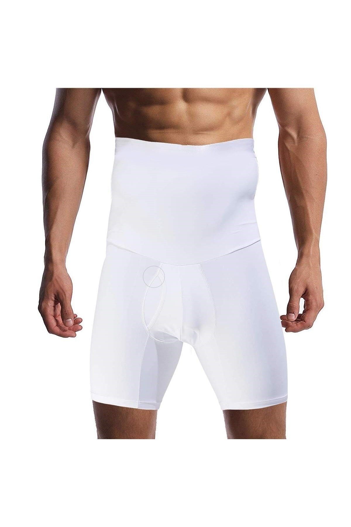 MİSTİRİK Danni Model Bel Ve Göbek Eritici Düzleştirici Spor Korse Boxer Karın Gizleyen Boxer Beyaz Renk