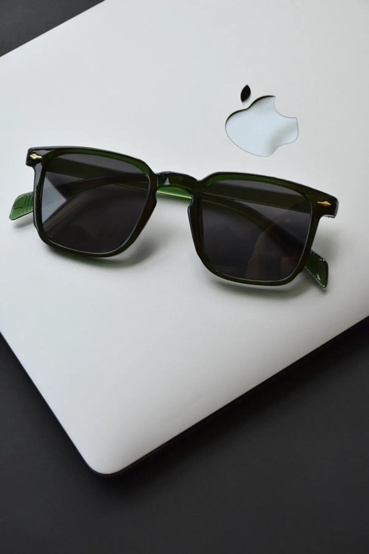 LOOKUP Unisex Mat Koyu Yeşil Minimal Vintage Retro Kemik Güneş Gözlüğü