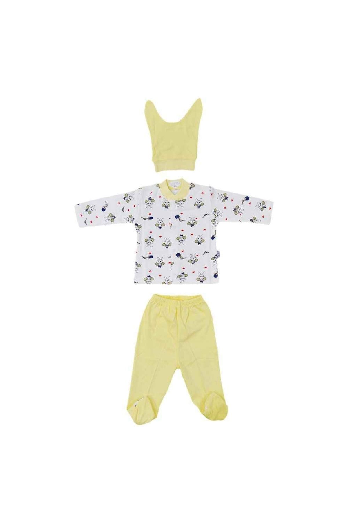 Sebi Bebe Arı Baskılı Pijama Takımı 0-3 Ay