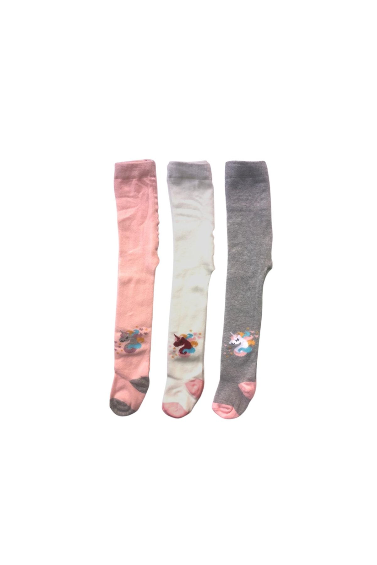 ekinoks socks 3lü Kız Bebek Çocuk Külotlu Çorap Renkli Desenli Pamuklu