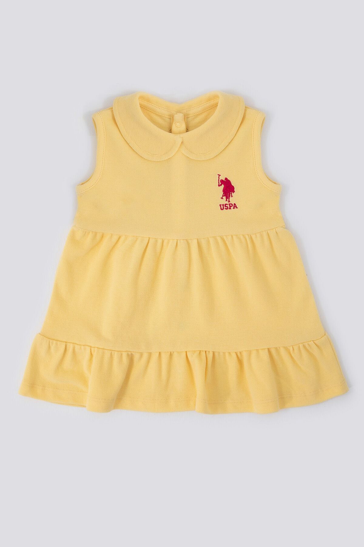 U.S. Polo Assn. U.s. Polo Assn Weaving A Frill Skirt Açık Sarı Bebek Elbise