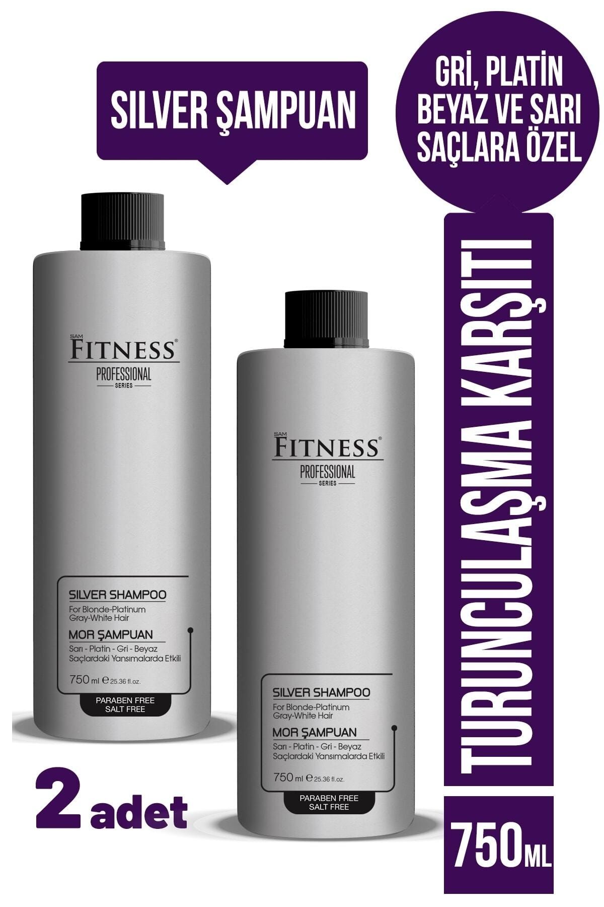 Fitness Professional Renk Eşitleyici Turunculaşma Karşıtı Silver Mor Şampuan Gri Beyaz Sarı Saçlara Uygun 750 Ml X2