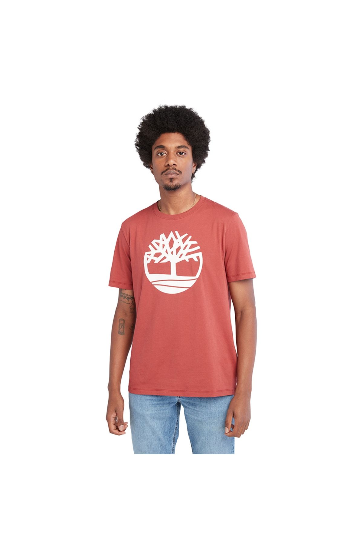 Timberland Tree Logo Short Sleeve Erkek Kırmızı Tshirt Tb0a2c2rdh91