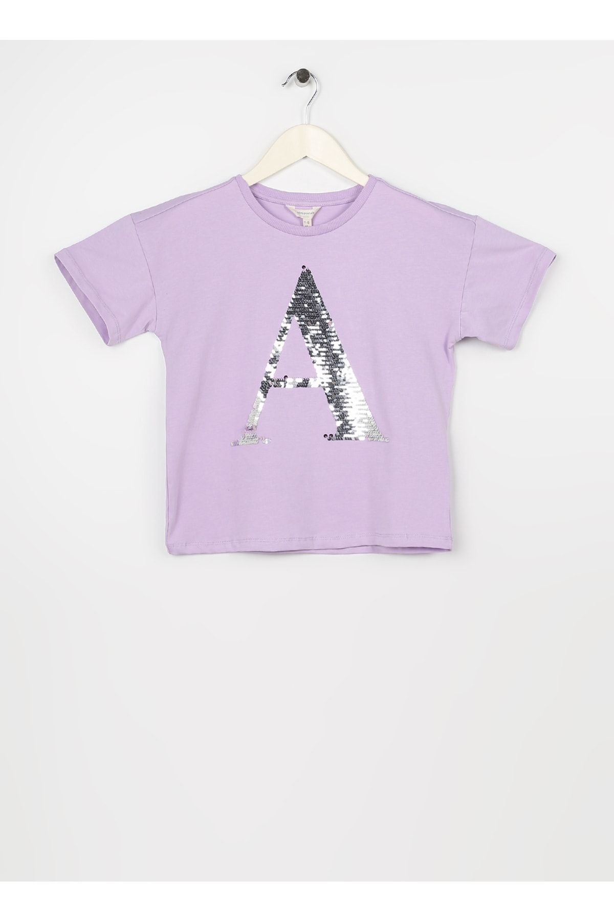 Aeropostale Baskılı Lila Kız Çocuk T-shirt 23sag-44