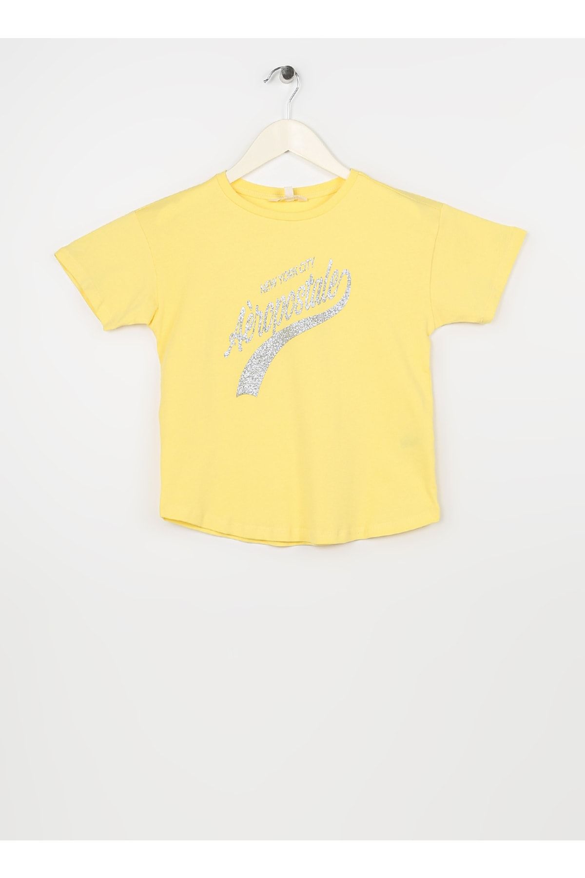 Aeropostale Baskılı Sarı Kız Çocuk T-shirt 23sag-41