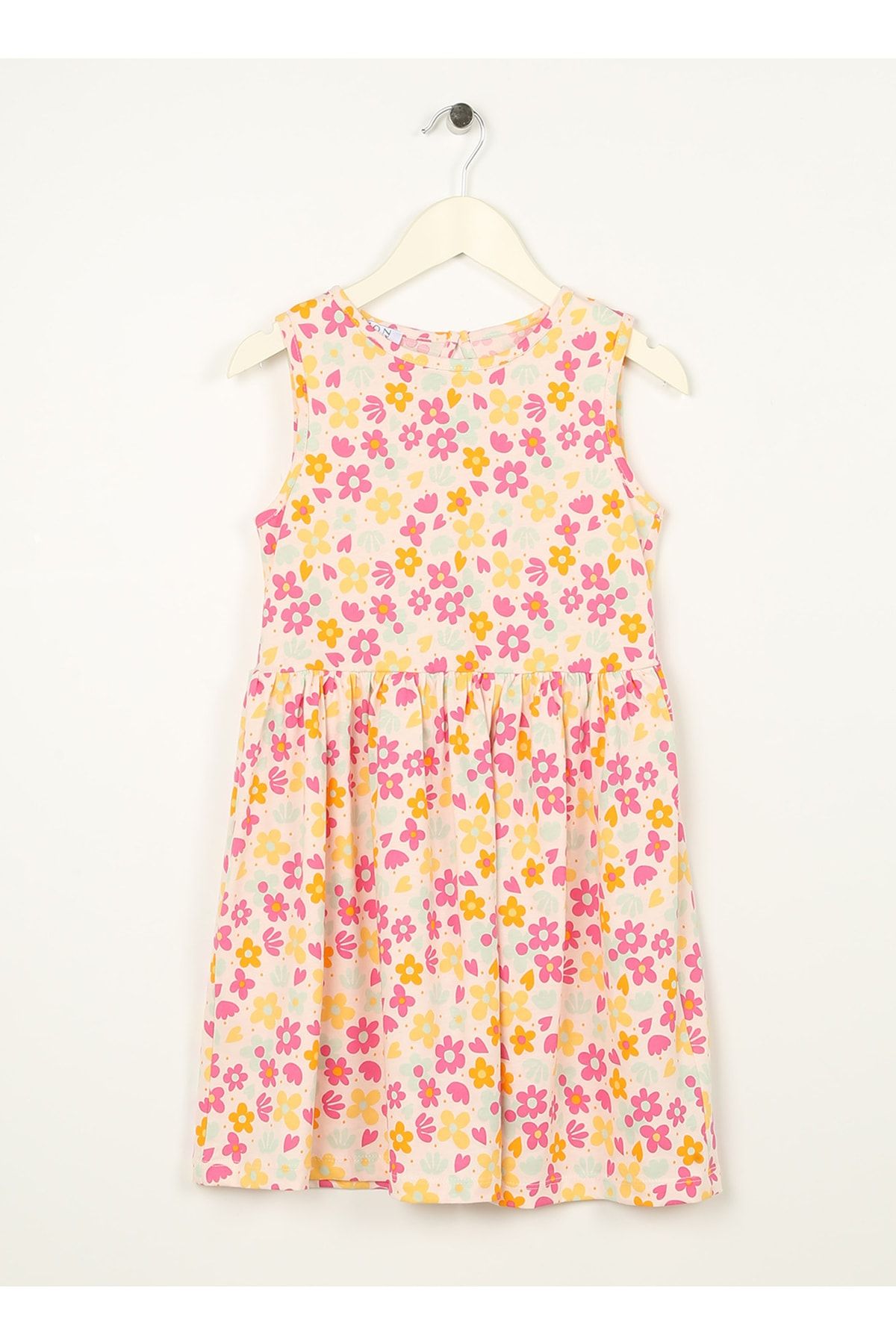 LİMON COMPANY Limon Desenli Çok Renkli Kız Çocuk Diz Üstü Elbise Dıem Gırl-23