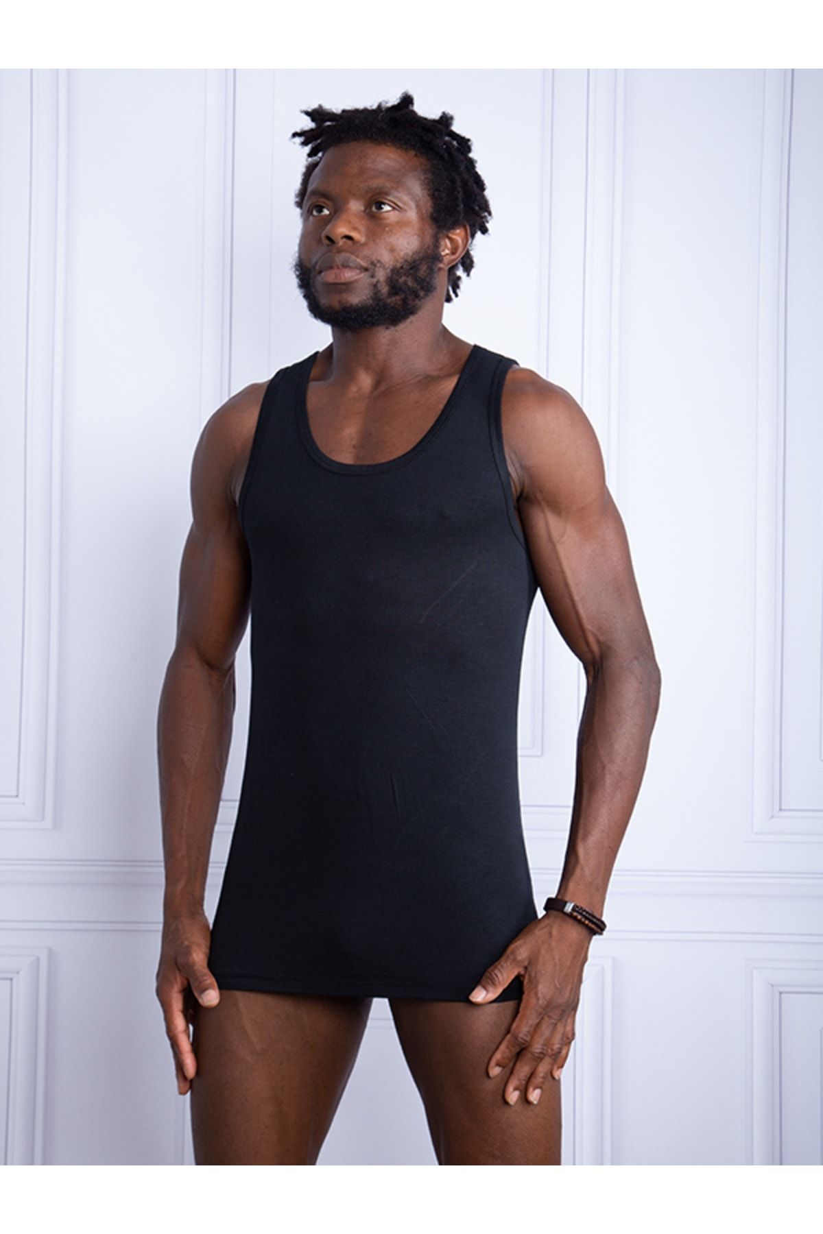 Pierre Cardin Erkek Siyah Tekli Paket Likralı Pamuk Stretch Modal Askılı Atlet, 300