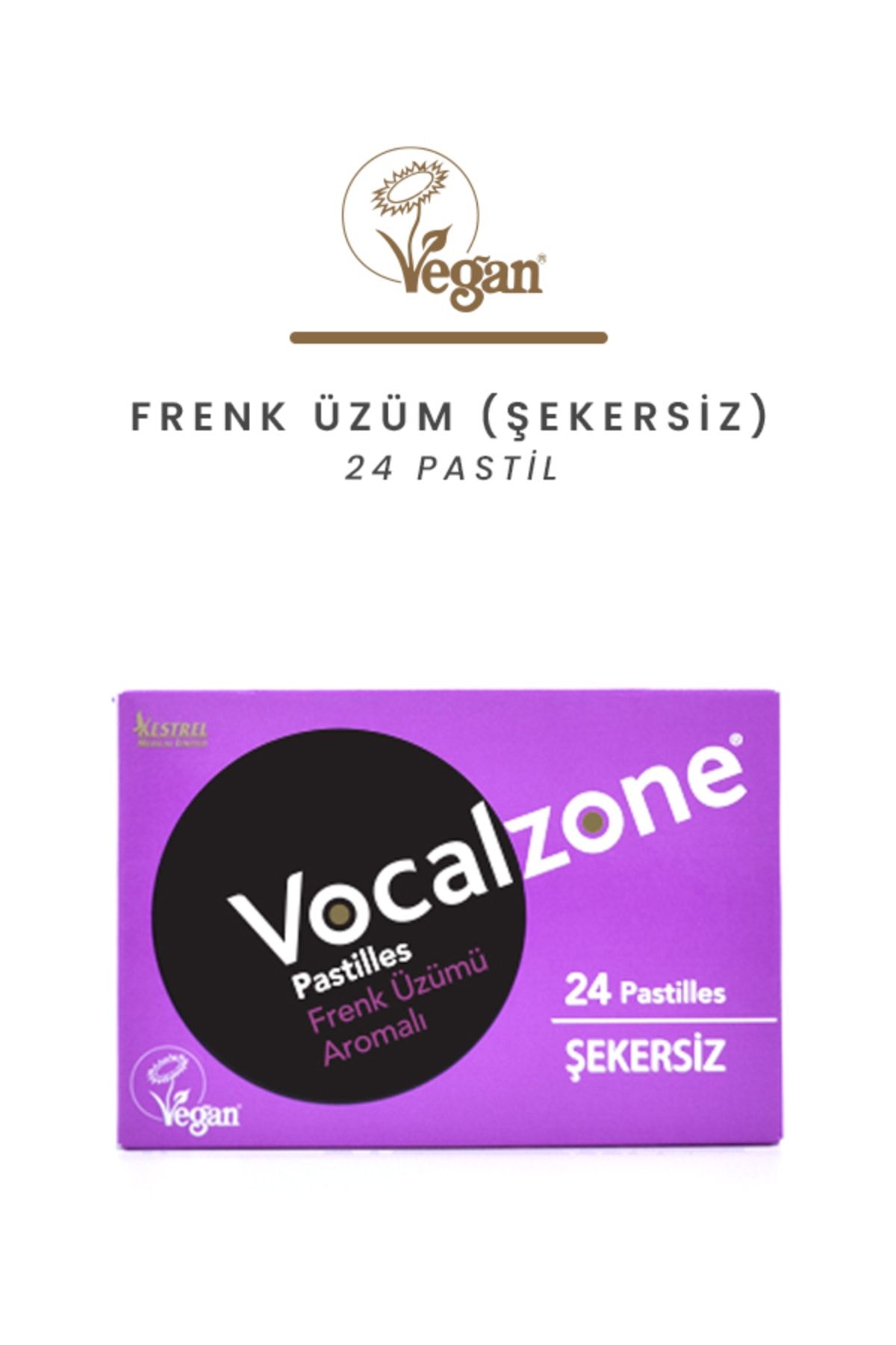 Vocalzone Frenk Üzüm Şekersiz 24 Pastil