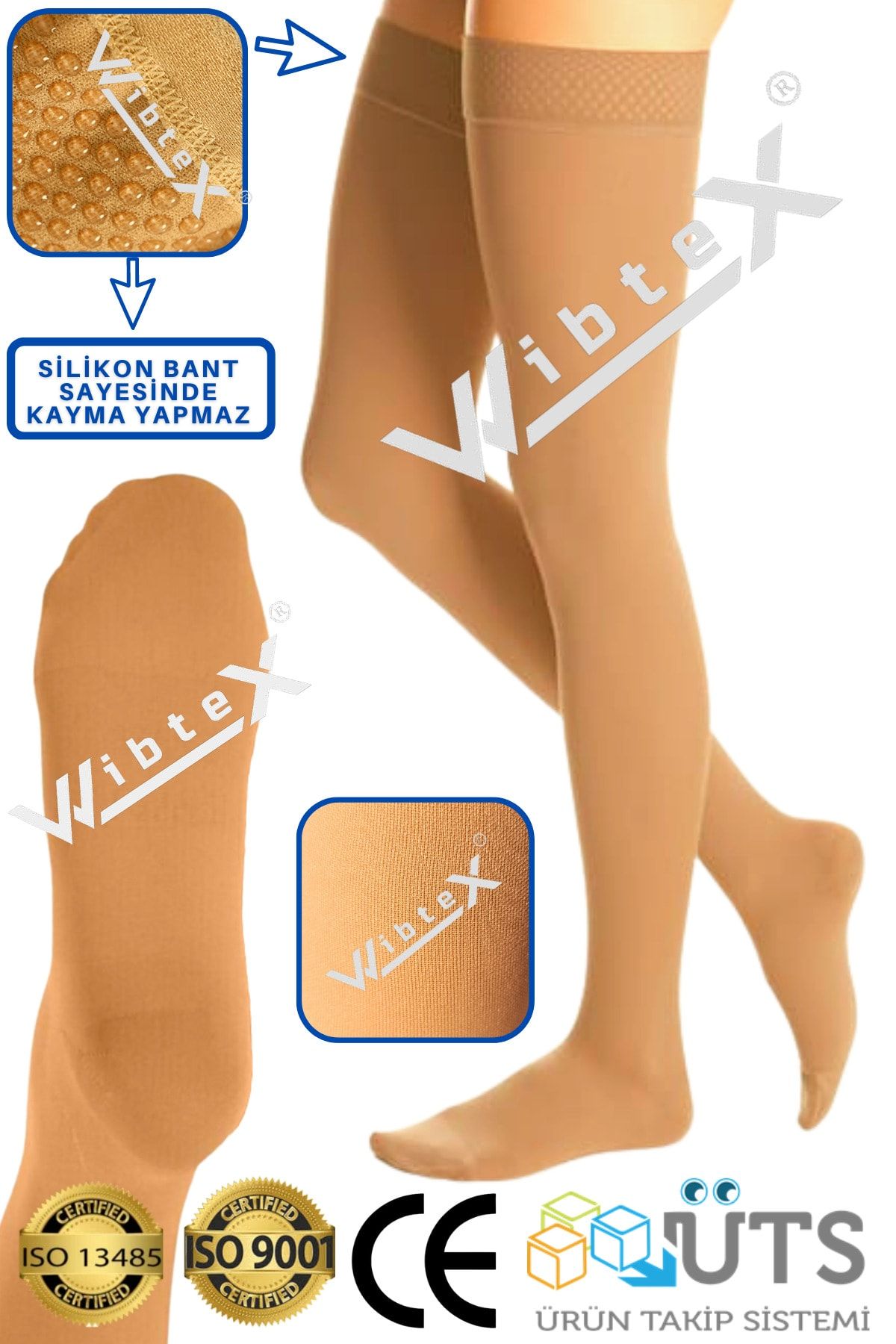 wibtex Diz Üstü Çorabı Burnu Kapalı (ten Rengi) Orta Basınç Ccl2(çift Bacak)