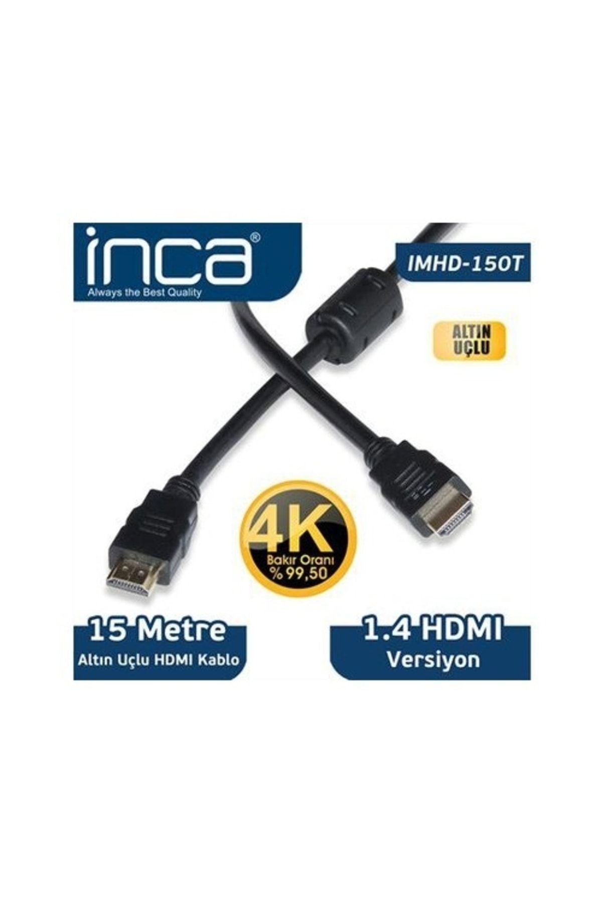 Inca Imhd-150t 15metre Hdmı Görüntü Kablosu Gold 1.4v 4k