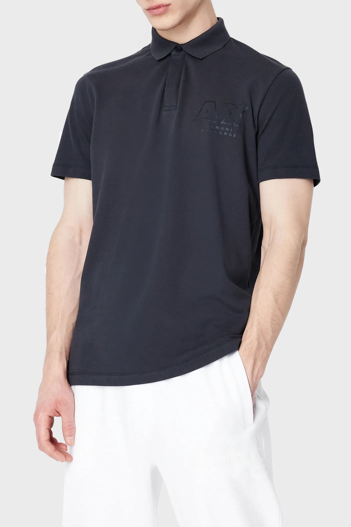 Armani Exchange % 100 Pamuk Regular Fit Düğmeli Polo T Shirt