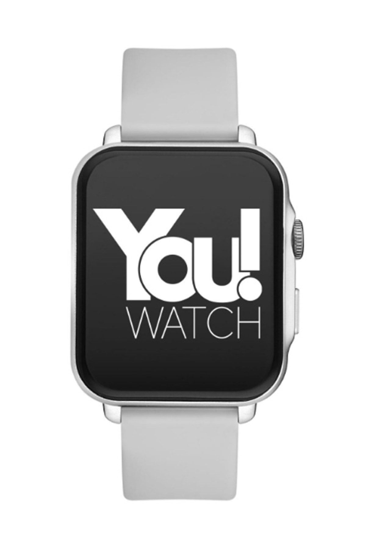 You Watch Youwatch F13-yf133 Gümüş Renk Kasa & Gri Silikon Kordon Akıllı Saat Ios Ve Android Uyumludur.