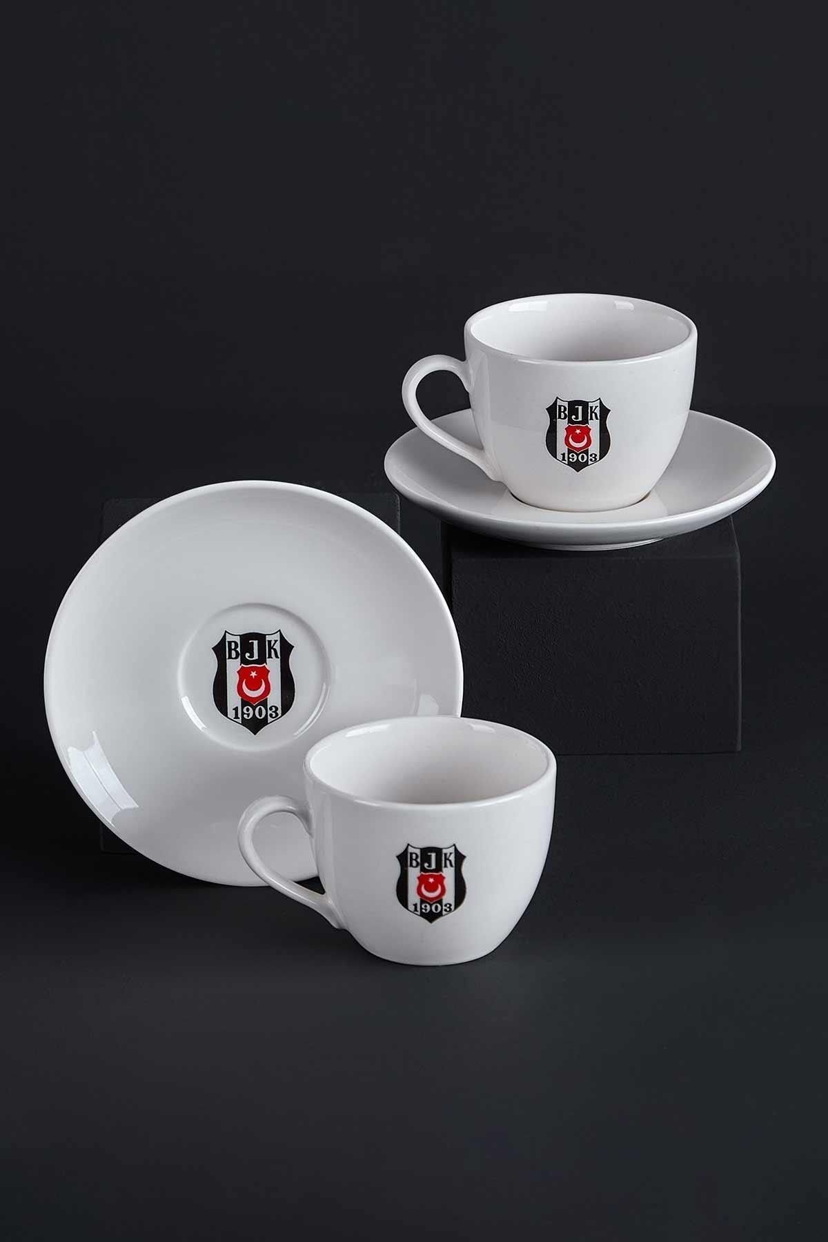 Beşiktaş Neva N3426 Lisanslı Arma Logo 2'li Çay Fincan Takımı-bjk