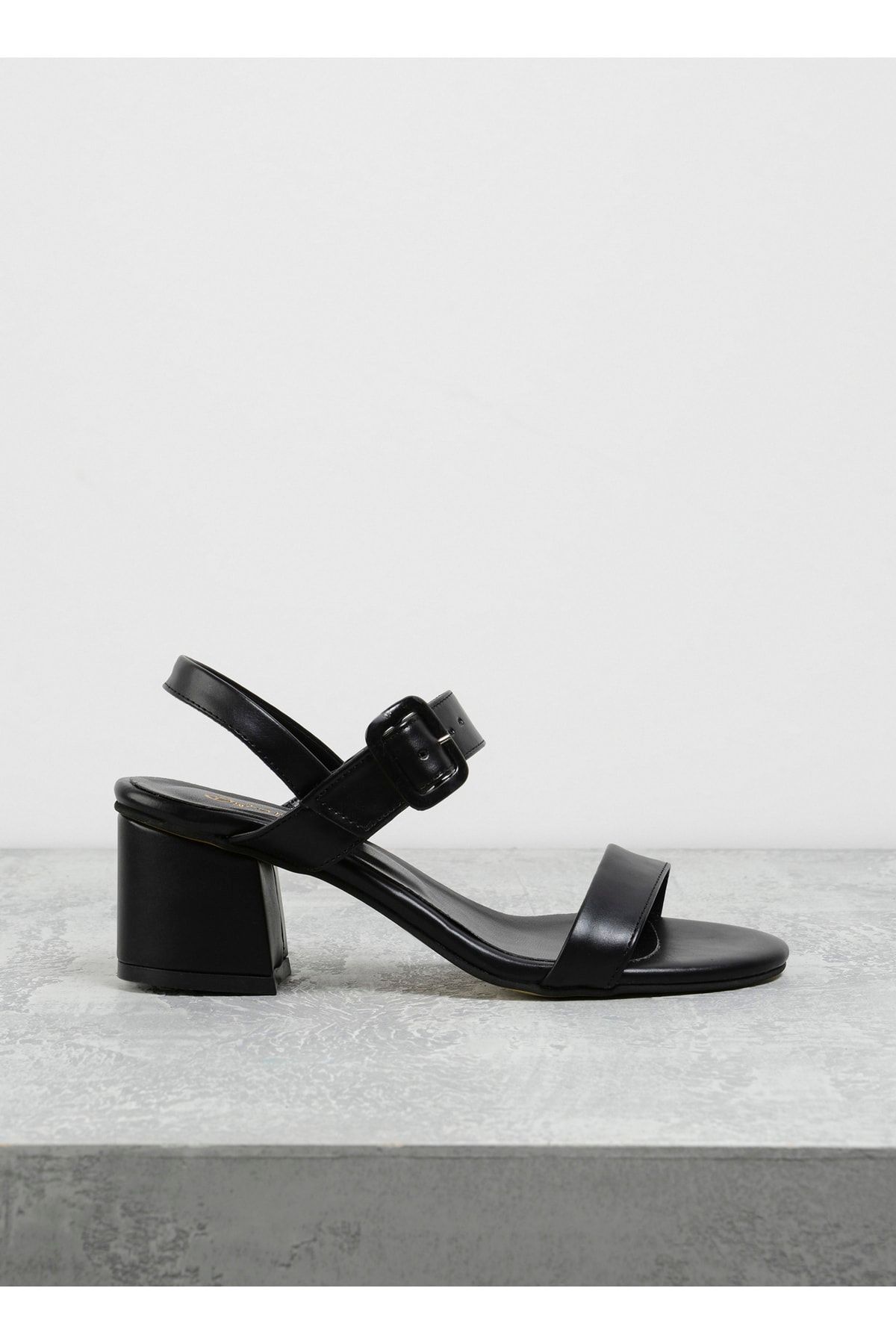 F By Fabrika Siyah Kadın Topuklu Sandalet Kıteyn