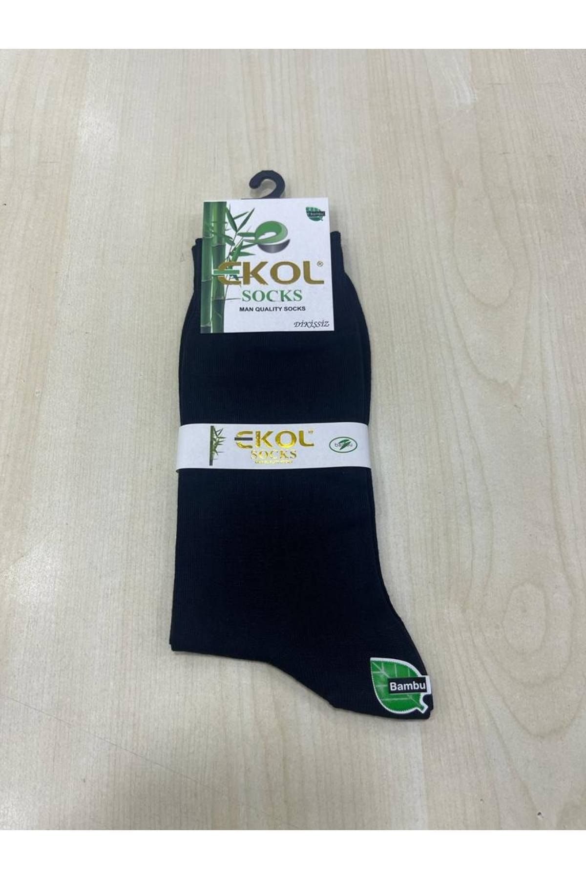 EKOL SOCK'S Erkek Siyah Bambu Ince 6'lı Soket Çorap