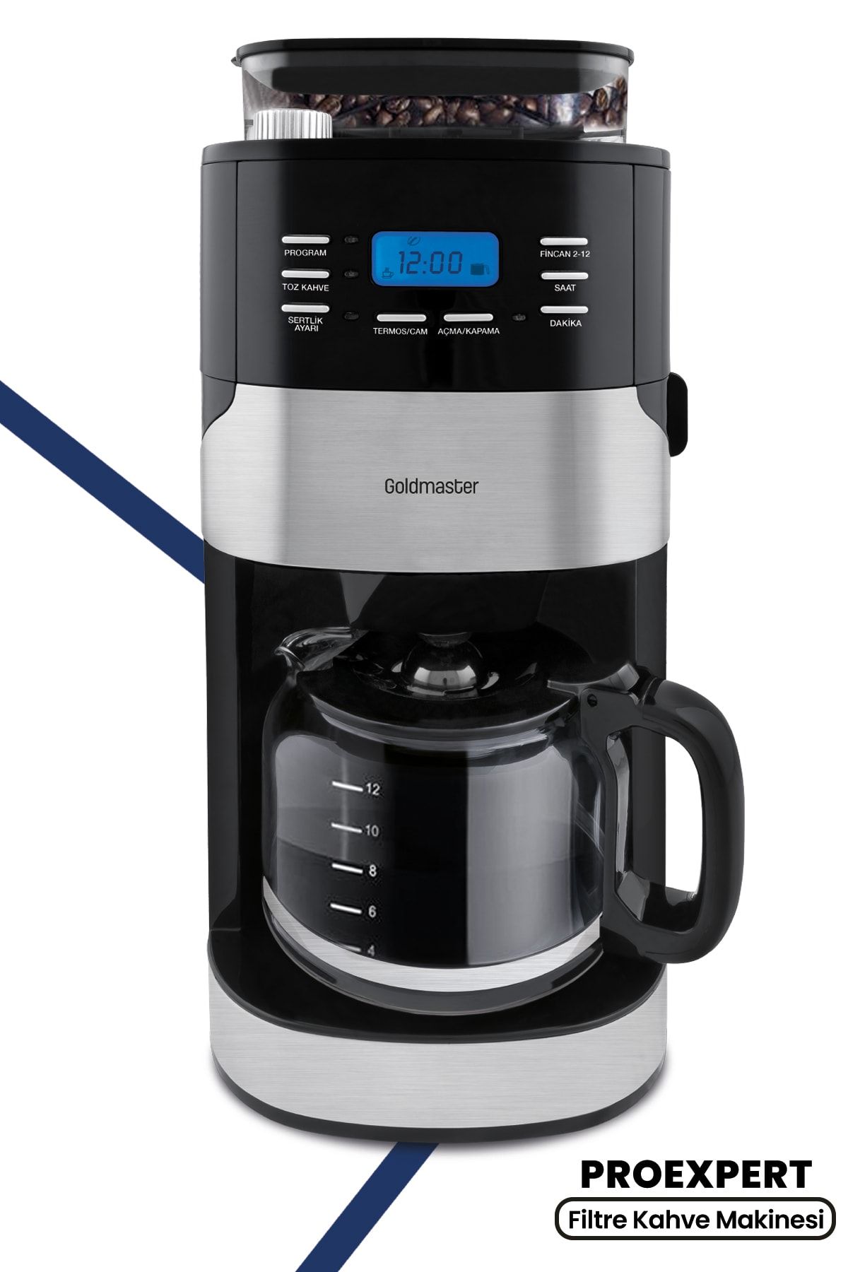 GoldMaster Proexpert Öğütücülü Otomatik Filtre Kahve Makinesi