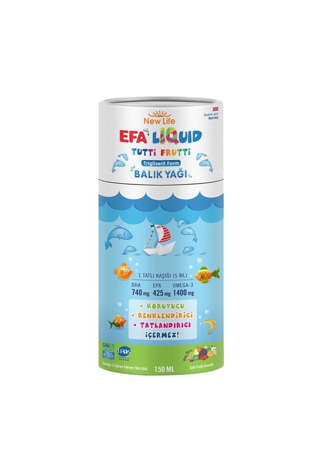 New Life New Life Efa Liquid Tutti Frutti Balık Yağı Şurubu 150ml