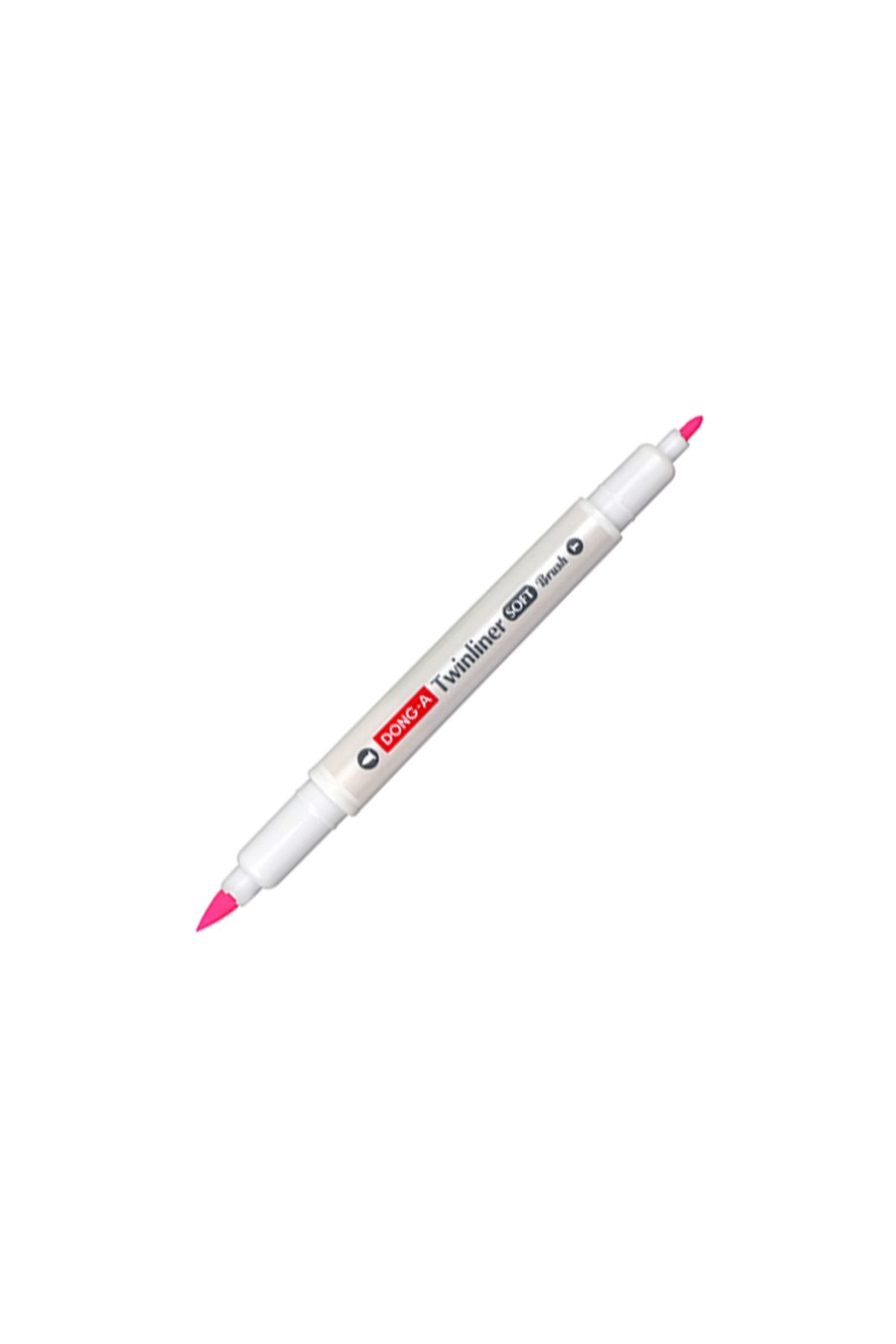 Dong A Twinliner Soft Brush Fırça Uçlu Işaretleme Kalemi Pink No:16