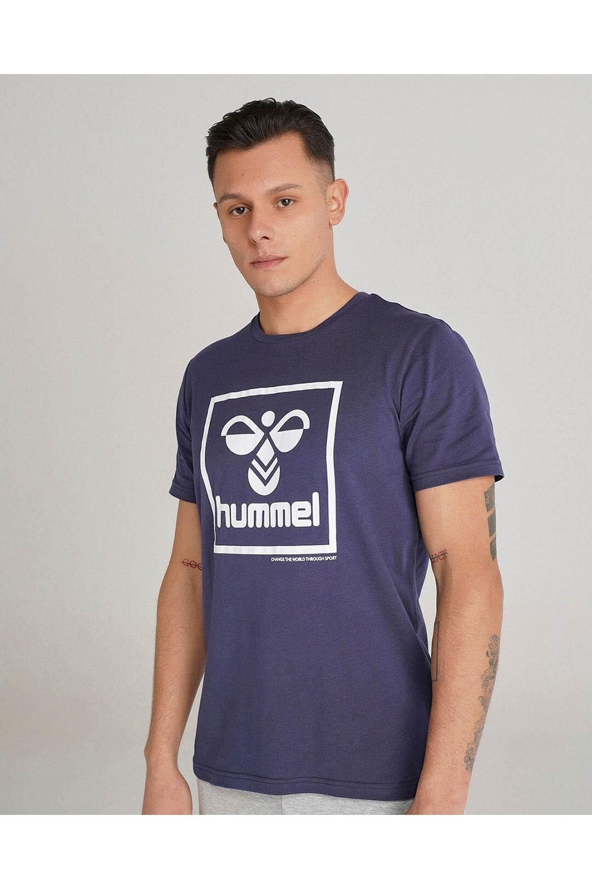 hummel Erkek T-shirt Mavi 911558-7666 Hmlt-ısam