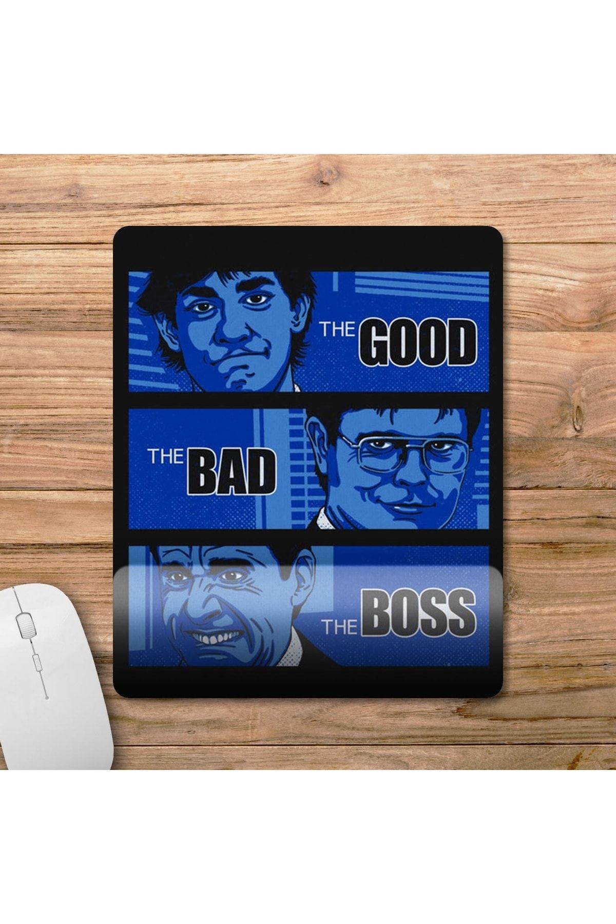 Pixxa The Office - The Good, The Bad And The Boss Bilek Destekli Mousepad Model - 1