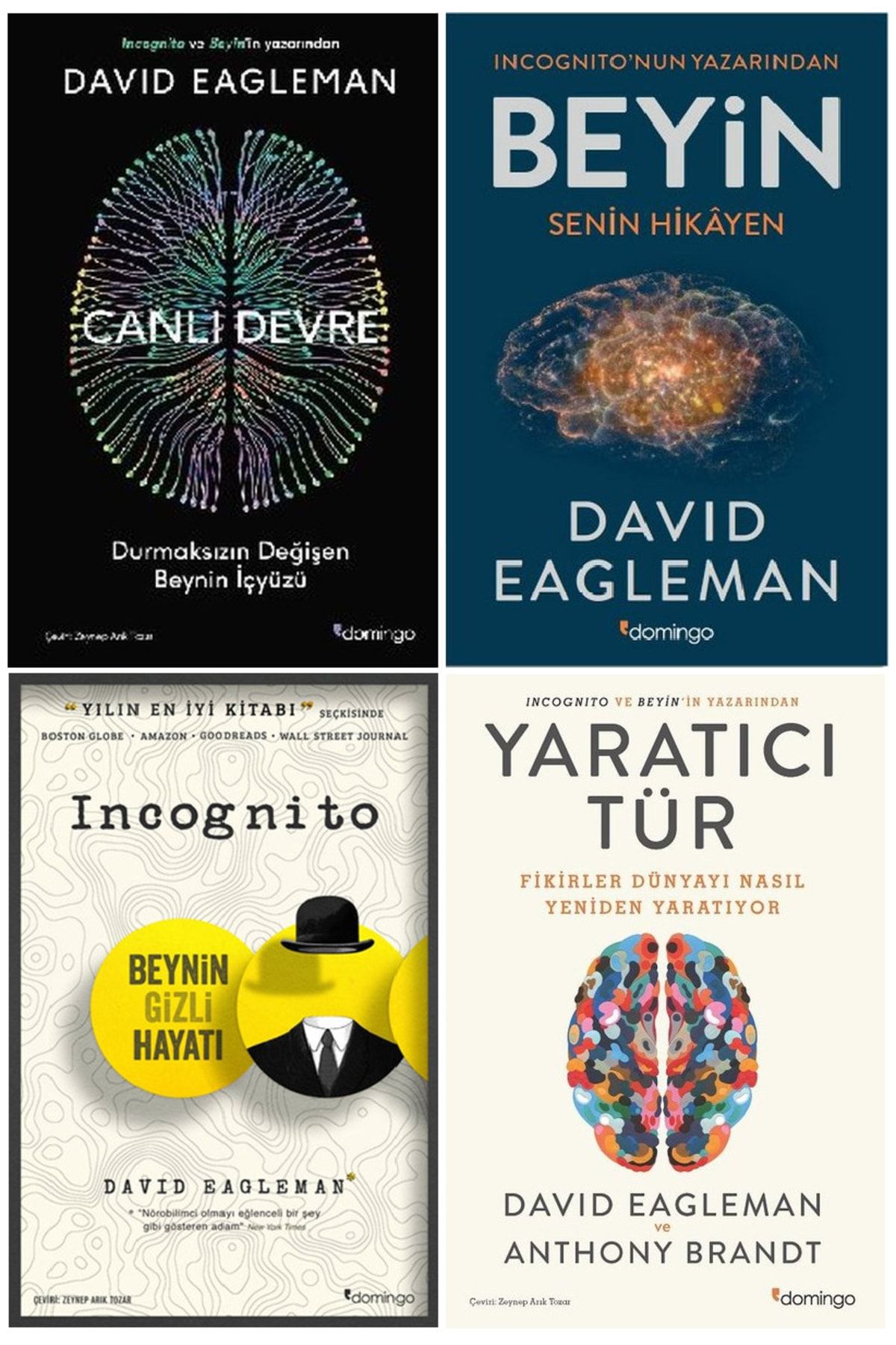 Alfa Yayınları David Eagleman 4 Kitap Set / Beyin Senin Hikayen-canlı Devre-ıncognito-yaratıcı Tür