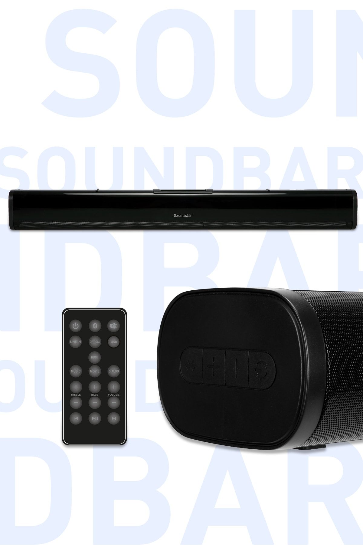 GoldMaster Soundbar Hdmı Ve Optik Girişli 40w Bluetooth 5.0 Uzaktan Kumandalı Ses Sistemi