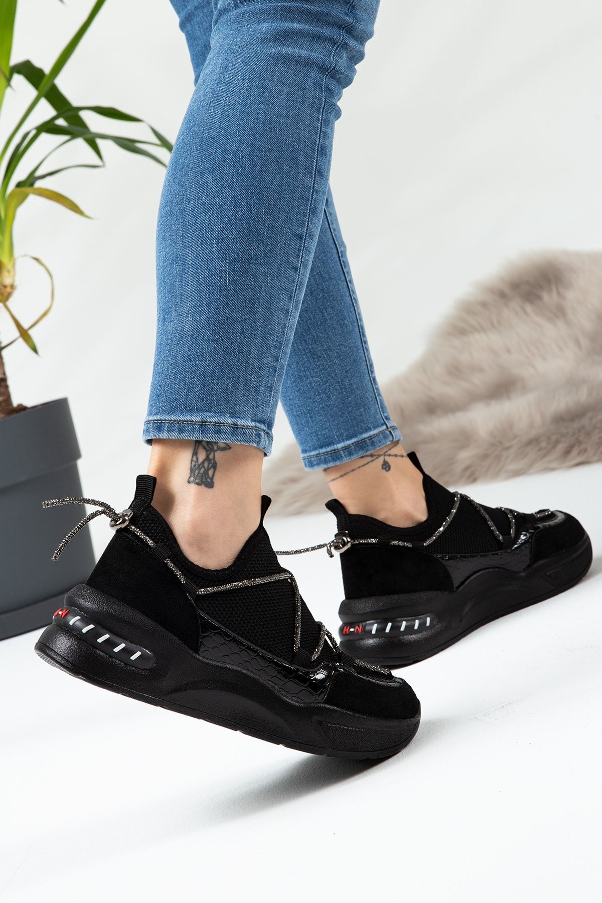Deery Siyah Sneaker Kadın Ayakkabı
