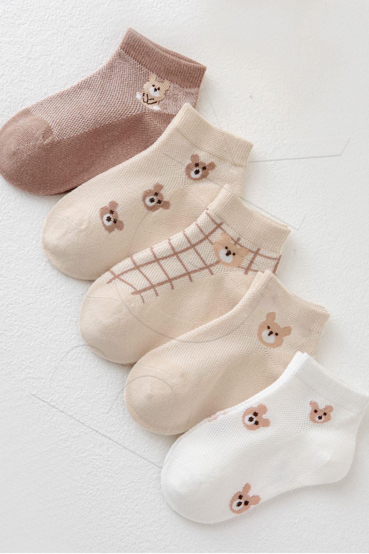 BGK 5 Çift Çocuk Bear Desenli Çorap