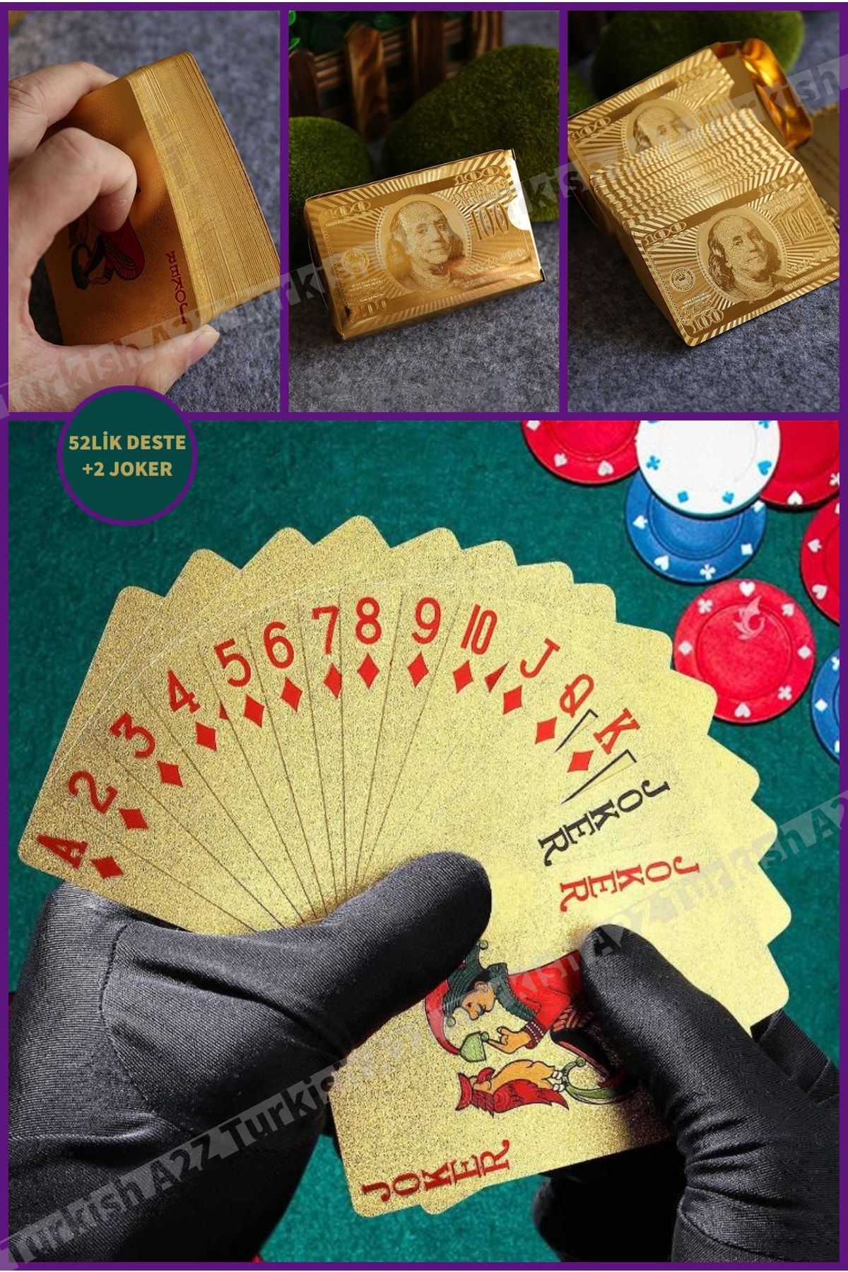 Zzn Poker Iskambil Oyun Kartları Kaplama Deste Kağıt Oyunu Seti