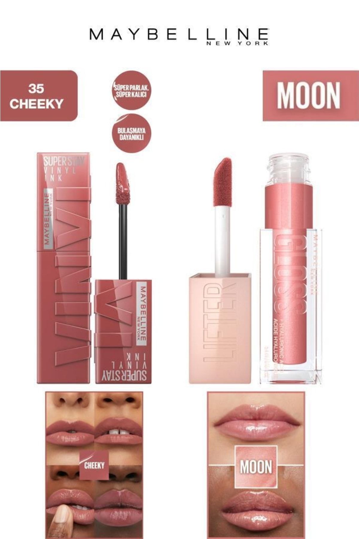 Maybelline New York Maybelline Dudak Dolgunlaştırıcı Parlatıcı Kalıcı Işıltılı Dudaklar Nemlendirici Lip Gloss Seti 35 C