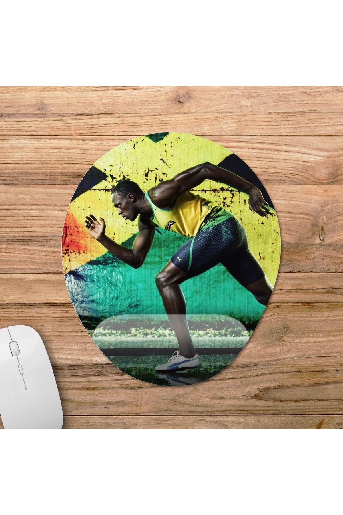 Pixxa Usain Bolt Bilek Destekli Mousepad Model - 2 Oval