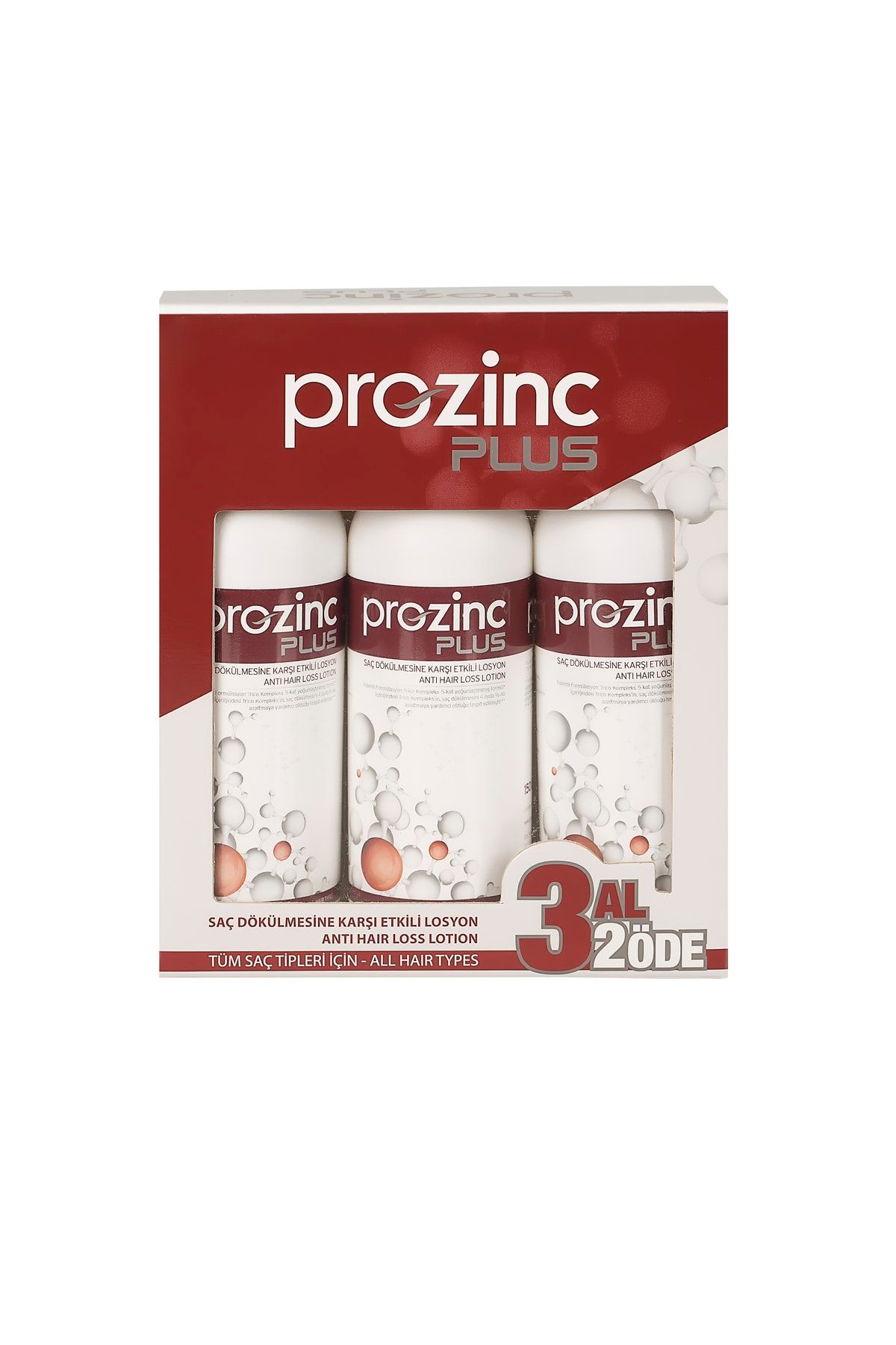 Prozinc Saç Dökülmesine Karşı Etkili Plus Saç Losyonu Set 3x150 ml