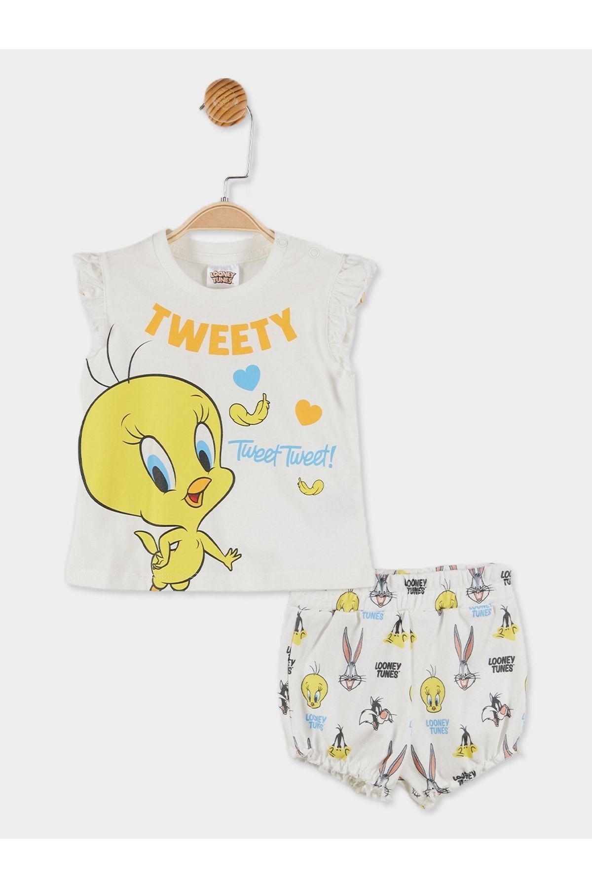 Looney Tunes Lisanslı Tweety Kız Bebek Tişört Ve Şort 2'li Takım