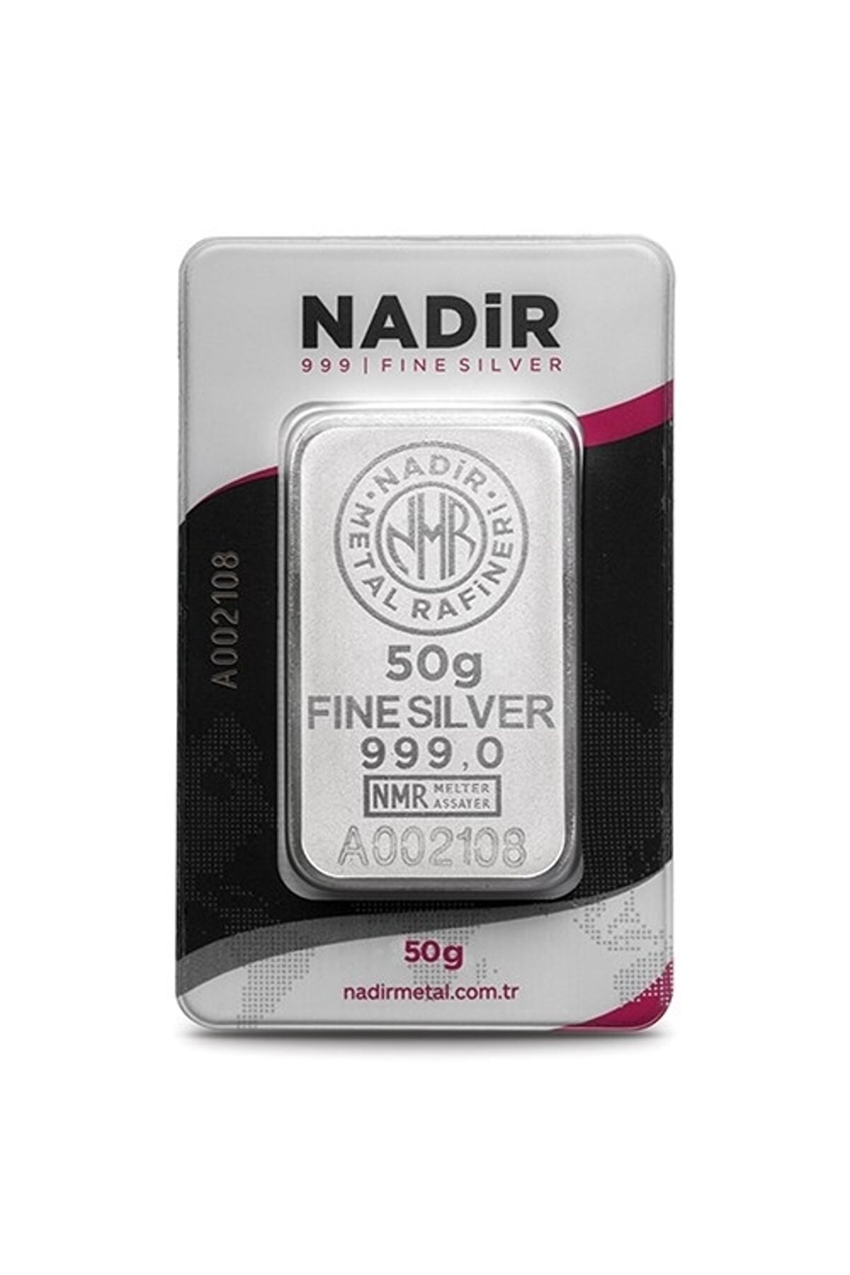 Nadir Gold 24 Ayar 50 Gram Gümüş Külçe
