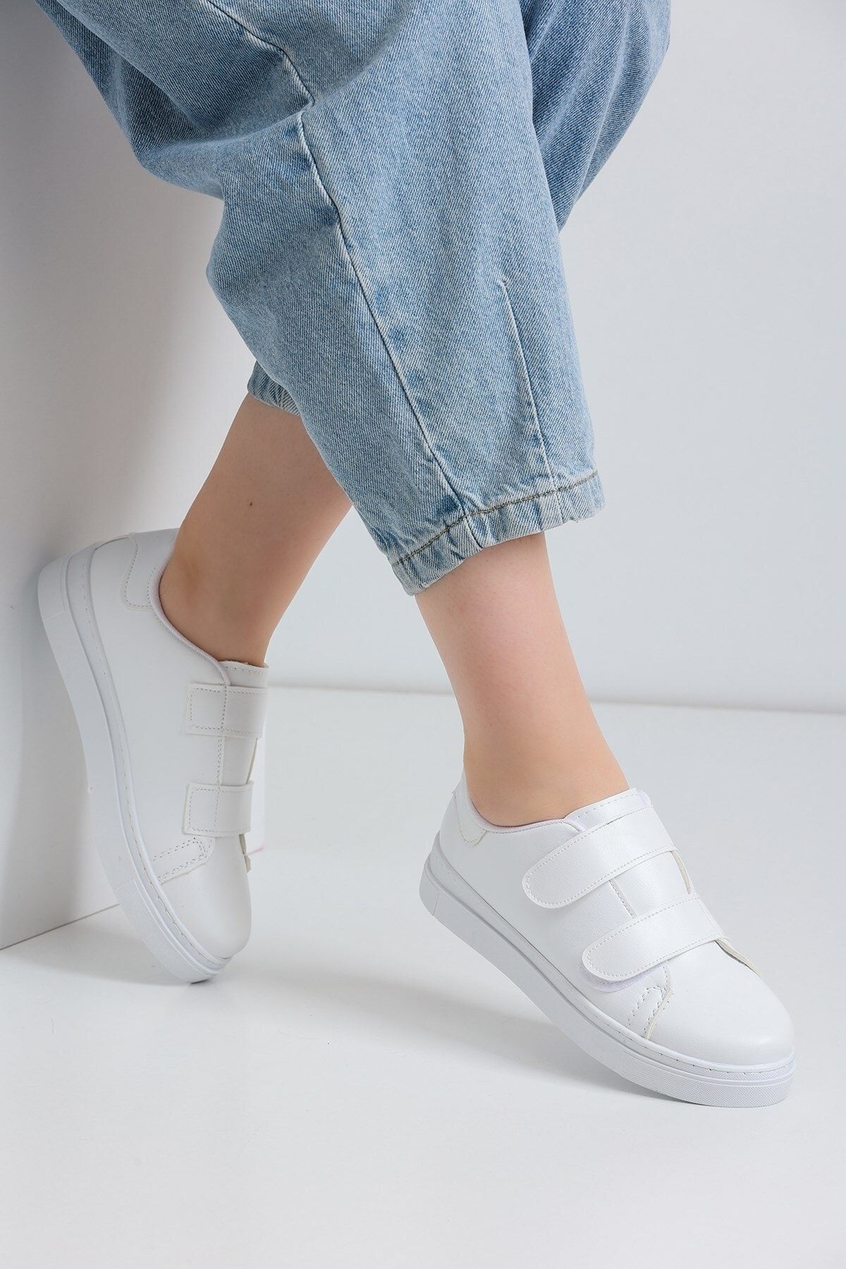 ALTUNTAŞ Unisex Cırt Cırtlı Outdoor Sneaker Modeli - Beyaz