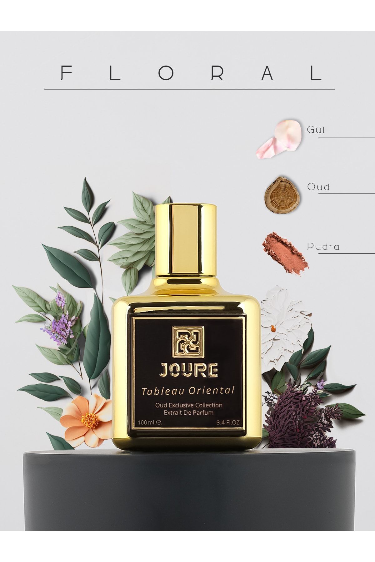 JOURE PERFUME Tableau Orıental - Oud Ve Gül Kokulu 100ml Kalıcı Extraıt De Parfum Unısex Arabic Parfüm, Atr