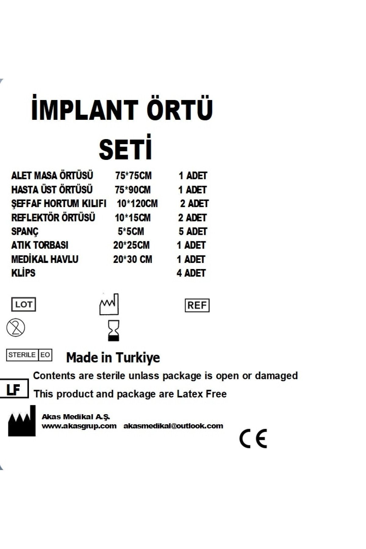 akas Implant Örtü Seti Steril 100'lü