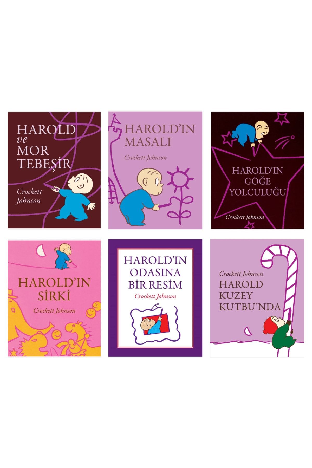 Türkiye İş Bankası Kültür Yayınları Harold Ve Mor Tebeşir + Harold'ın Masalı + Harold'ın Göğe Yolculuğu + Harold'ın Sirki + Harold'ın Od