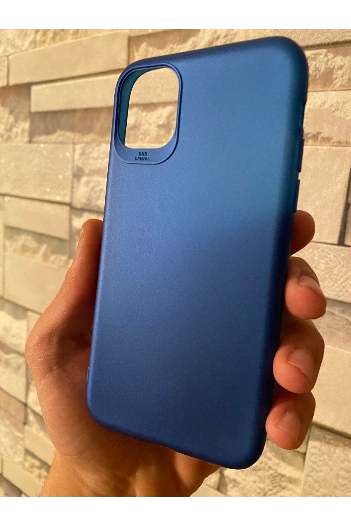 Penguen I Phone 11 Mavi Yumuşak Rubber Silikon Kılıf