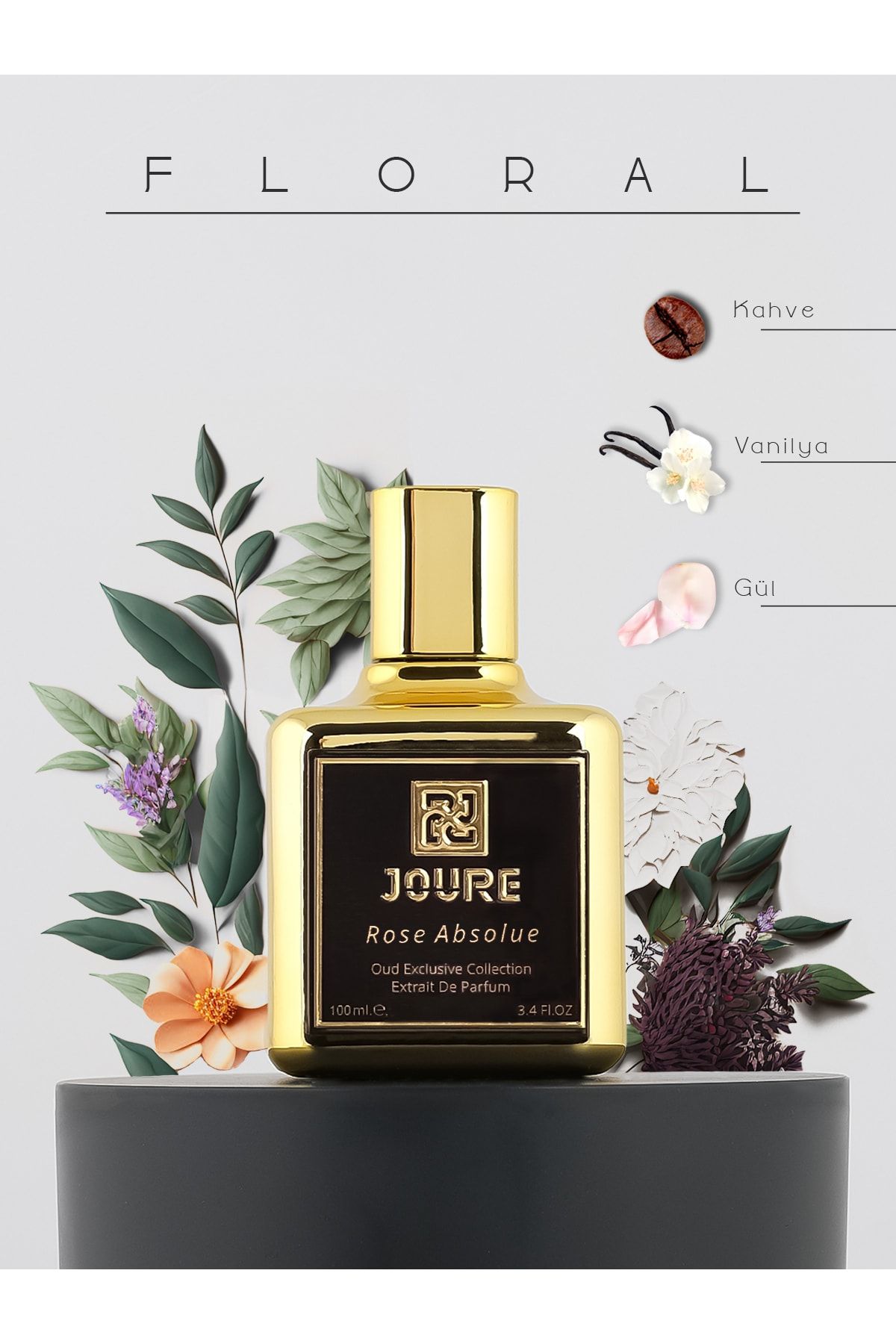 JOURE PERFUME Rose Absolue - Kahve Vanilya Gül Kokulu 100ml Kalıcı Extraıt De Parfum Unısex Parfüm