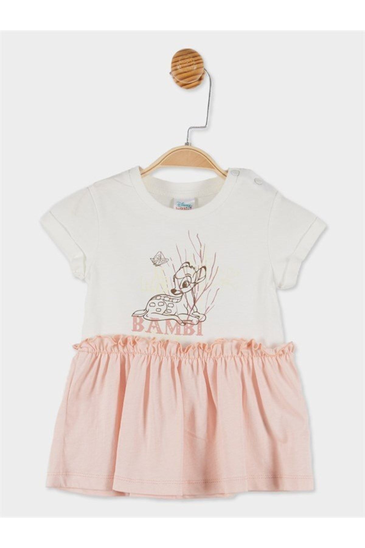 DİSNEY Bambi Lisanslı Kız Bebek Kısa Kollu Elbise