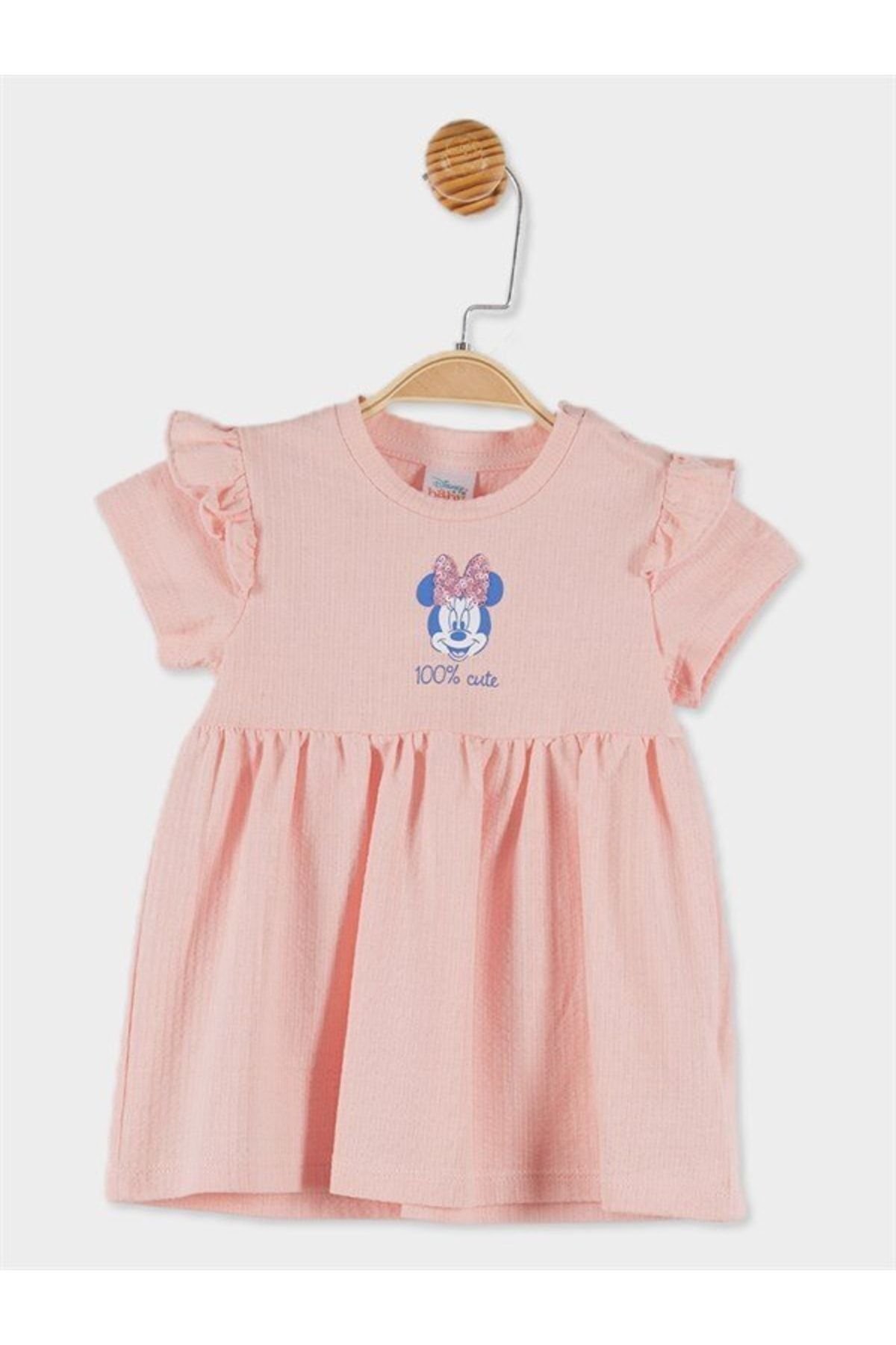 DİSNEY Minnie Mouse Lisanslı Kız Bebek Baskılı Elbise