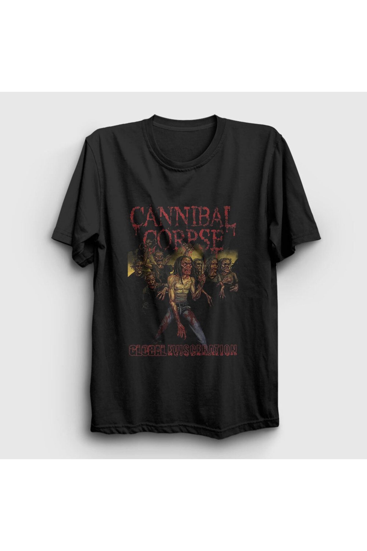 Presmono Unisex Siyah Evisceration Cannibal Corpse T-shirt 32852tt