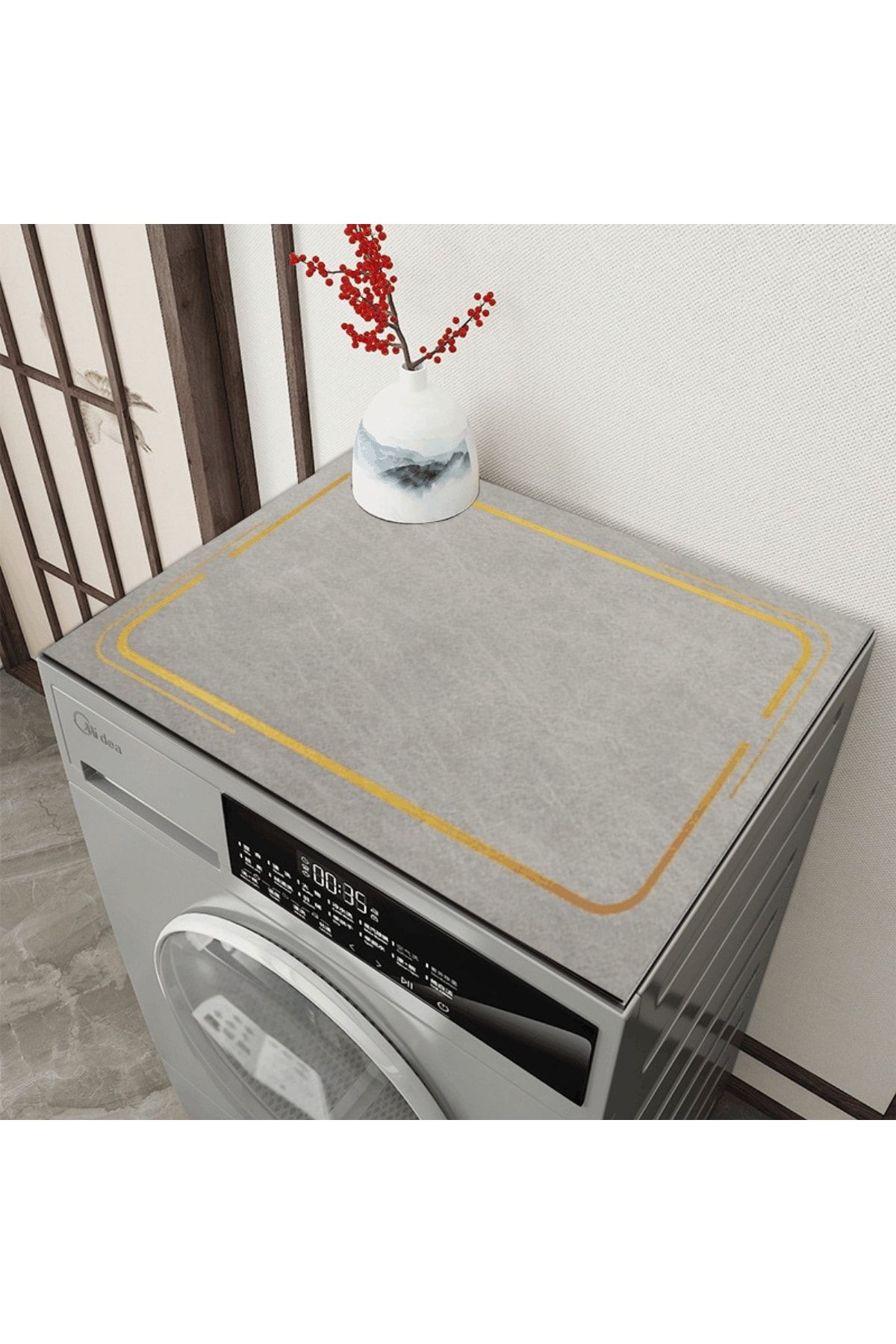 Else Dekor Kurutmalık Çamaşır Makinesi Örtüsü Koruma Matı Sıvı Geçirmez Kaymaz Yıkanabilir