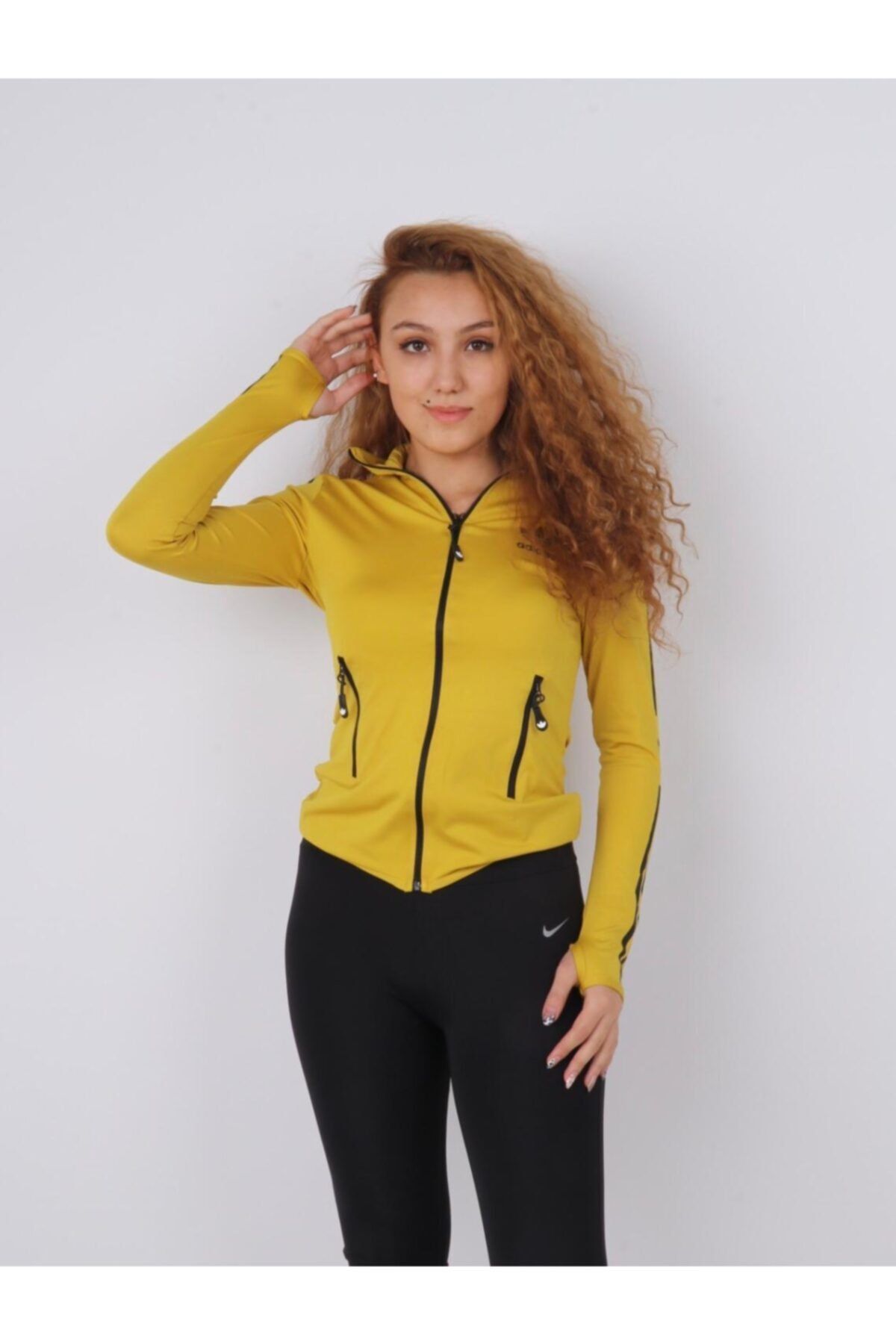 YILDIRIM TİCARET Kadın Hardal Sarısı Spor Ceket