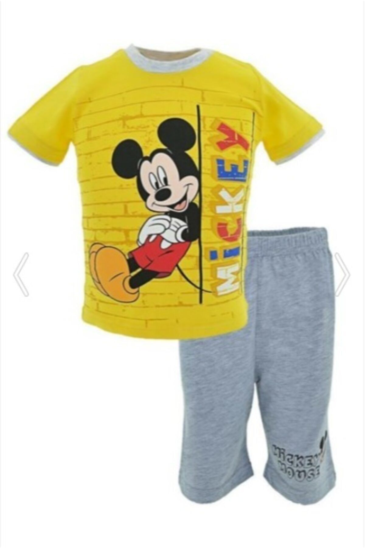MICKEY Erkek Çocuk Sarı Gri Disney Lisanslı Mickey Mouse Eşofman Takımı 9549