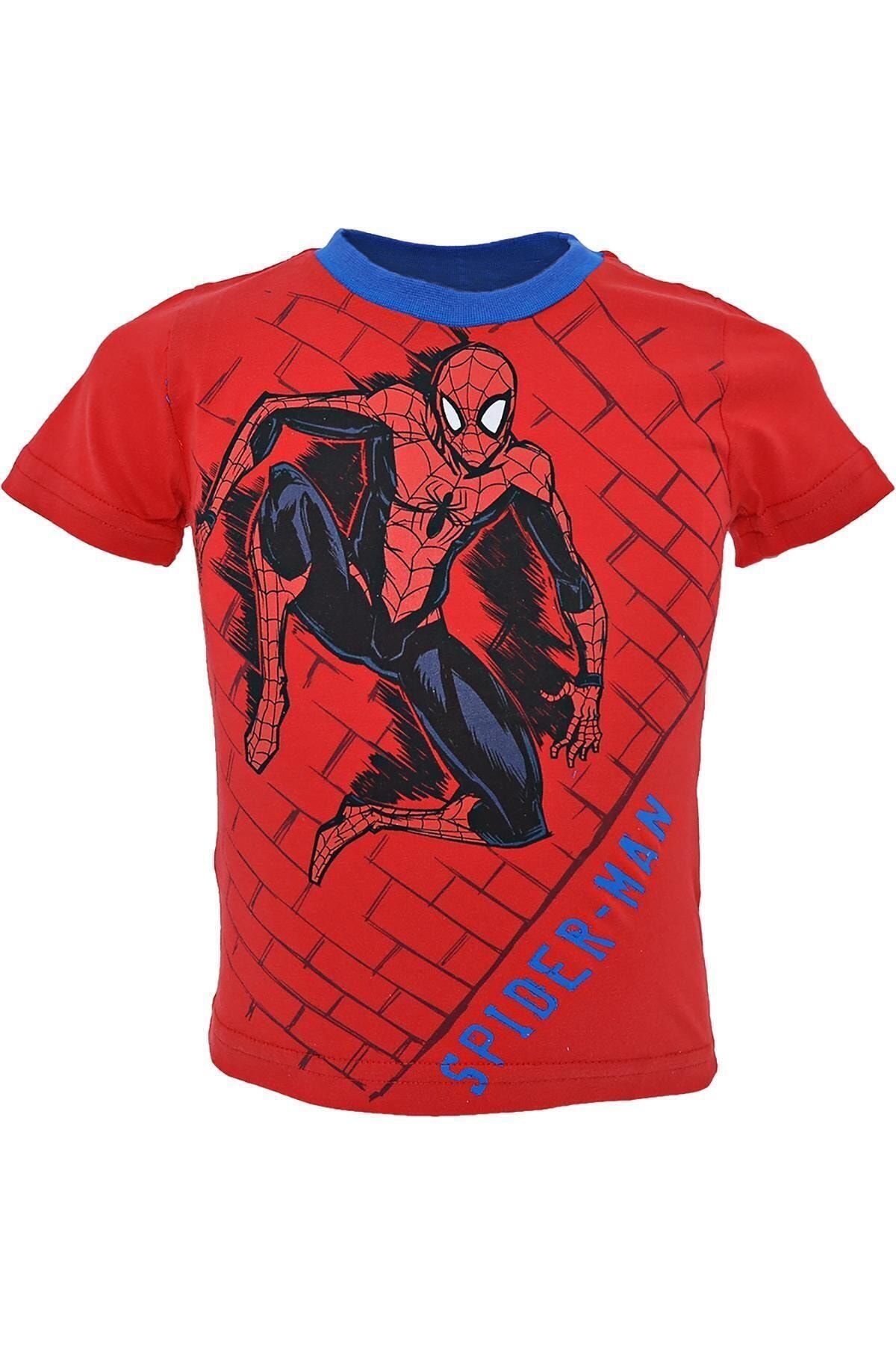 Spiderman Spider Man Lisanslı Açık Kırmızı Erkek Çocuk Pijama Takımı
