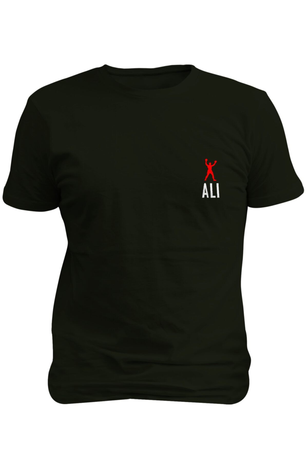 FAVORİZADE Siyah Ünisex M.ali Simge Kırmızı Baskılı T-shirt