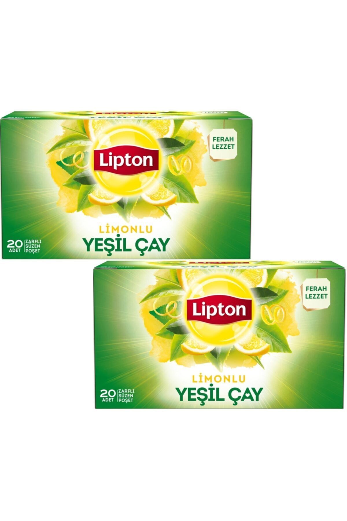 Lipton Yeşil Çay Limonlu C Vitaminli 20 Adet X 1,5 Gr 2 Li Set